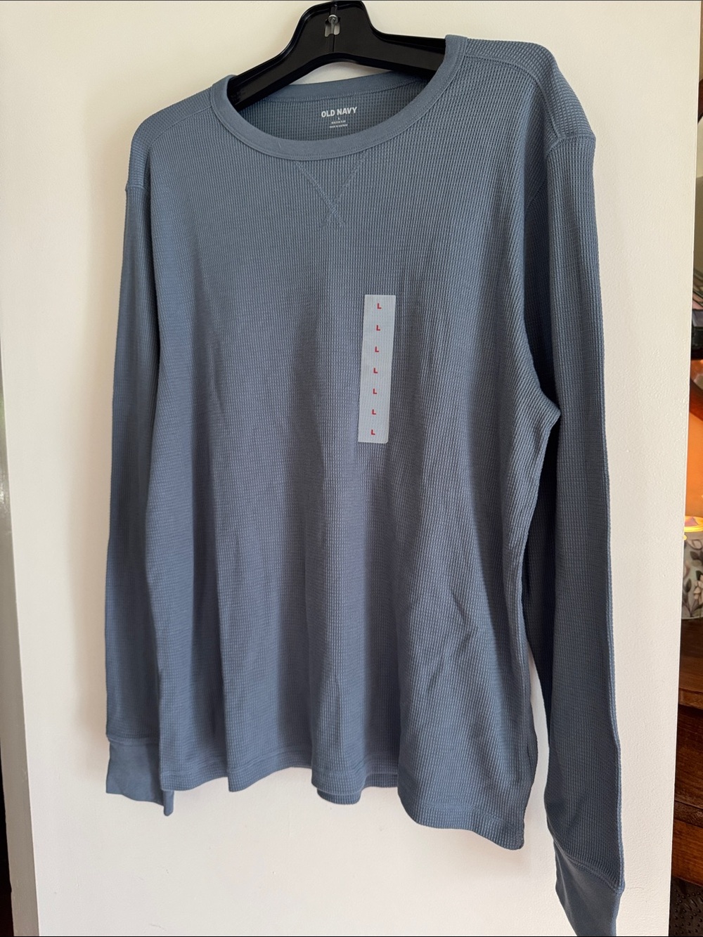 Old Navy Men's Long Sleeve Waffle Thermal Tee - Slate Blue